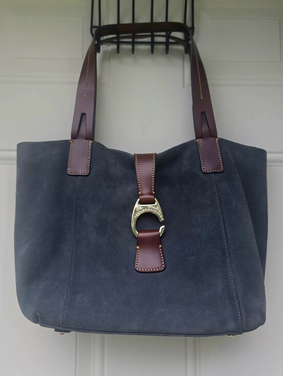 Dooney & Bourke Handbags - Dooney & Bourke East West Suede Shopper - Smoke Grey Rare HTF GUC